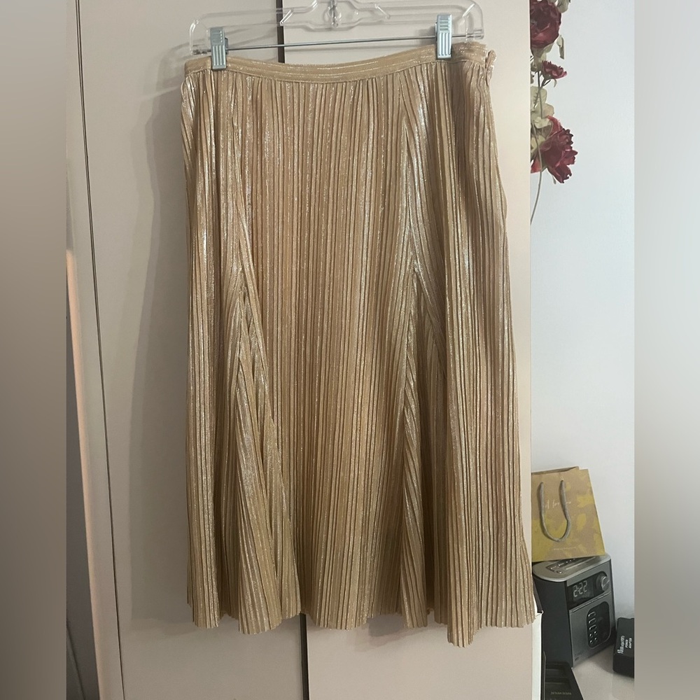 Maeve Shimmering Gold A-Line Skirt